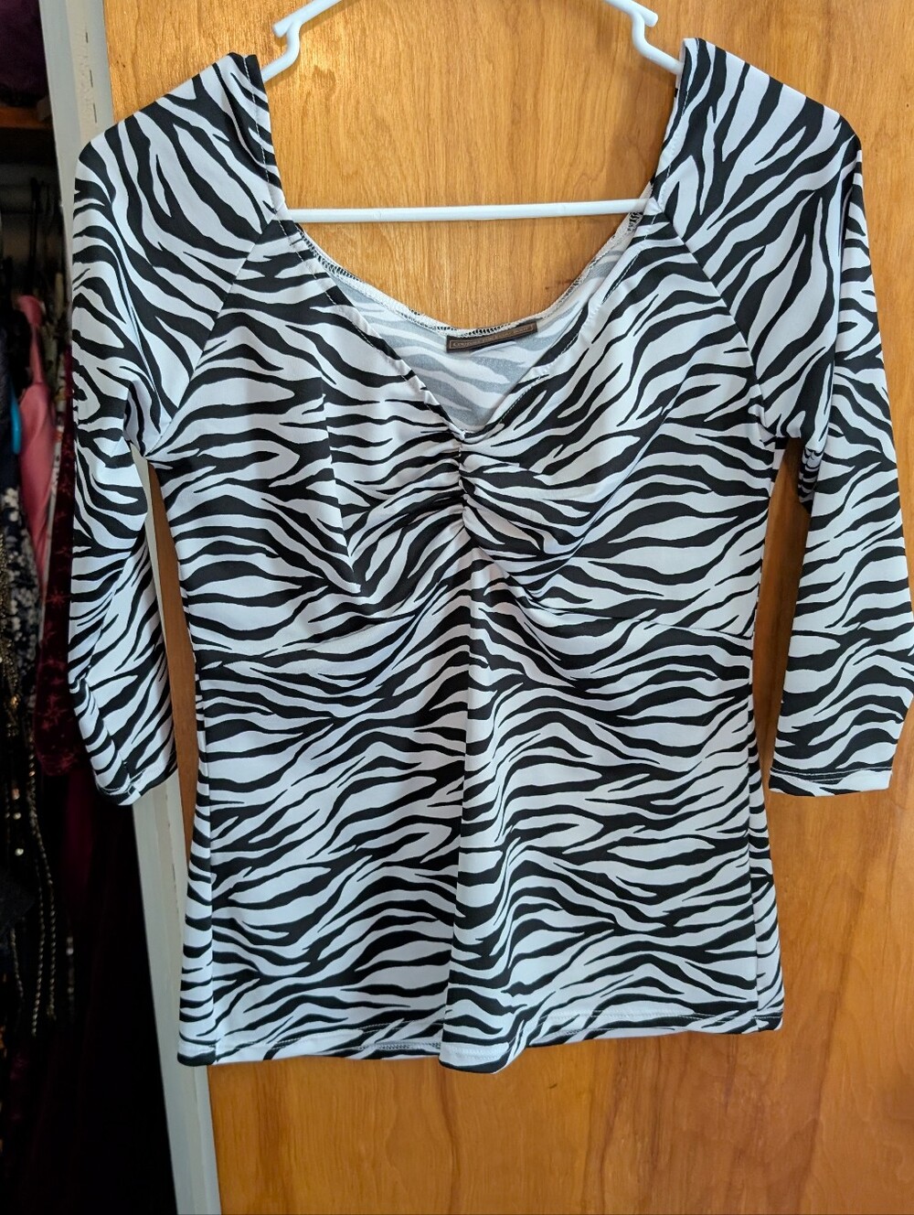 Pinup Girl Clothing (Pinup Couture) Kayla Top In Zebra Print Sz L